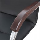 Кресло SAMBA AKS-1 Pegasso черный, подлокотники дерево темное